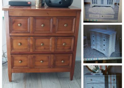 Mobilier en faux bois, trompe l'œil